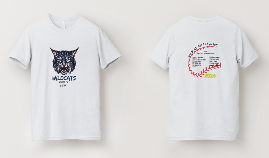Wildcats Team T-Shirt (Front & Back Print)